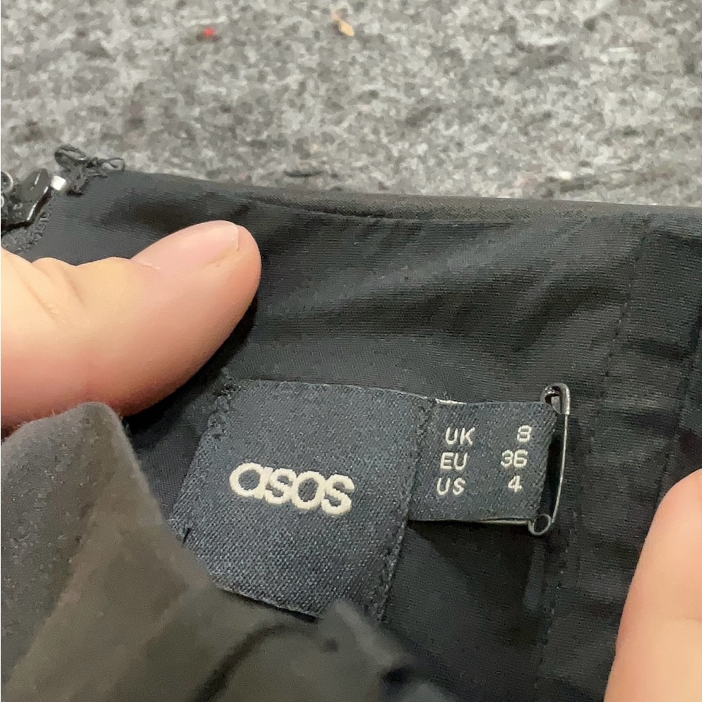 ASOS Black Ruched Wrap Cocktail Dress - Picture 3 of 4